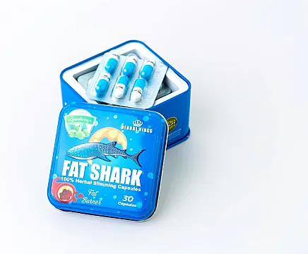 HERBAL KINGS Fat Shark 30 Capsules لمحاربة الوزن الزائد والقضاء علي السمنة