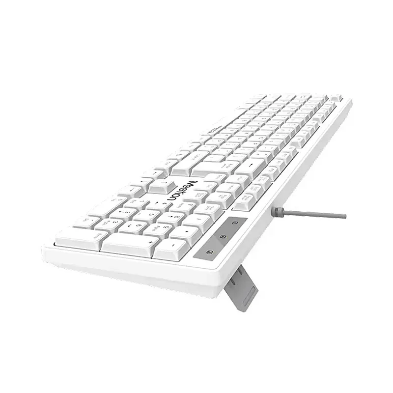 لوحة مفاتيح سلكية قياسية USB من Meetion طراز K300 لون أبيض