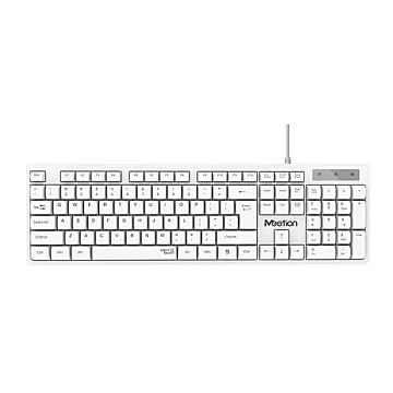 لوحة مفاتيح سلكية قياسية USB من Meetion طراز K300 لون أبيض